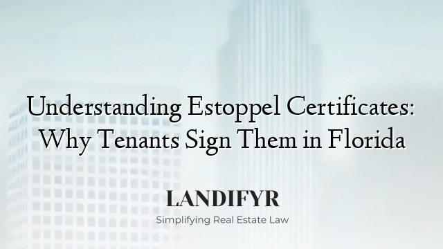 Understanding Estoppel Certificates: Why Tenants Sign Them in Florida