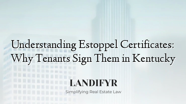 Understanding Estoppel Certificates: Why Tenants Sign Them in Kentucky