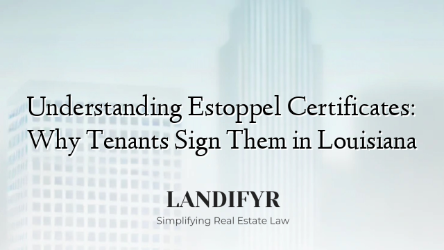 Understanding Estoppel Certificates: Why Tenants Sign Them in Louisiana