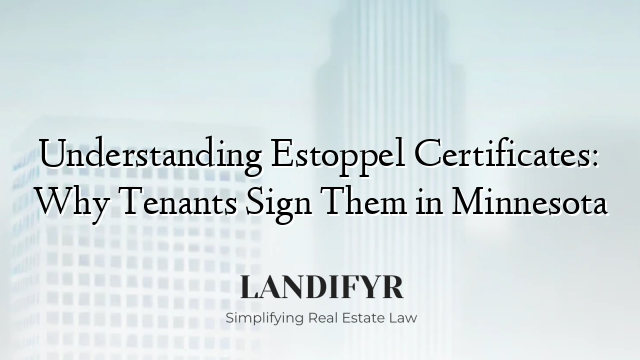 Understanding Estoppel Certificates: Why Tenants Sign Them in Minnesota