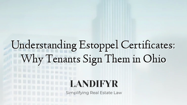 Understanding Estoppel Certificates: Why Tenants Sign Them in Ohio