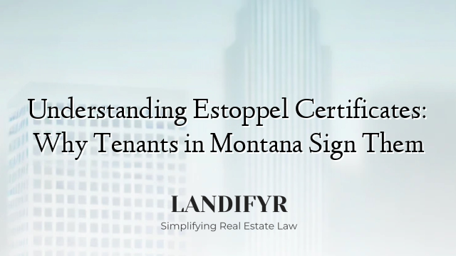 Understanding Estoppel Certificates: Why Tenants in Montana Sign Them
