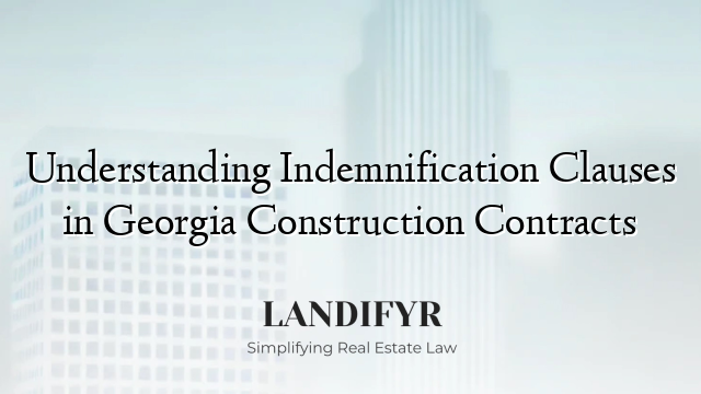 Understanding Indemnification Clauses in Georgia Construction Contracts