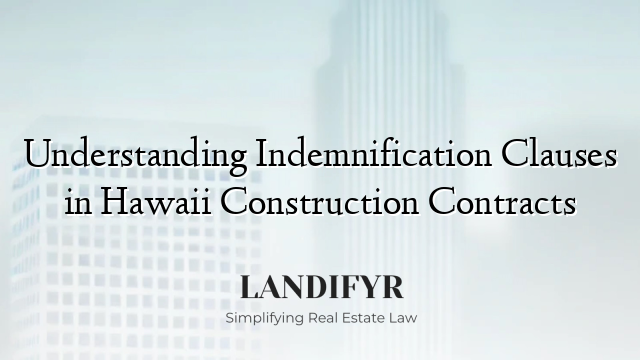 Understanding Indemnification Clauses in Hawaii Construction Contracts