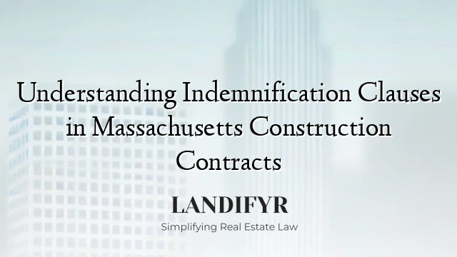 Understanding Indemnification Clauses in Massachusetts Construction Contracts