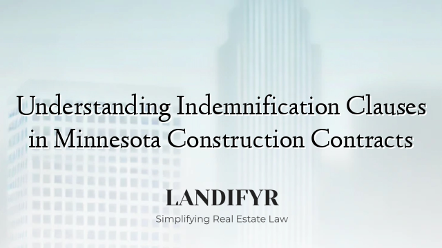 Understanding Indemnification Clauses in Minnesota Construction Contracts