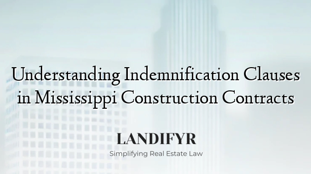 Understanding Indemnification Clauses in Mississippi Construction Contracts