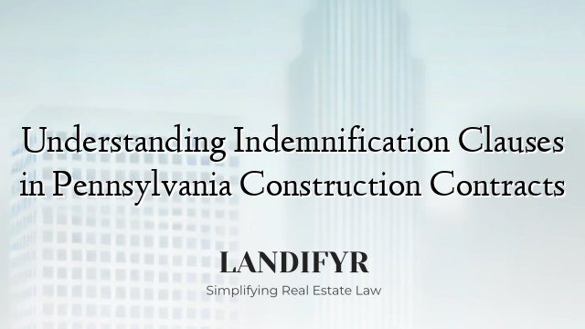 Understanding Indemnification Clauses in Pennsylvania Construction Contracts