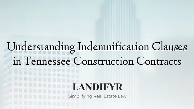 Understanding Indemnification Clauses in Tennessee Construction Contracts