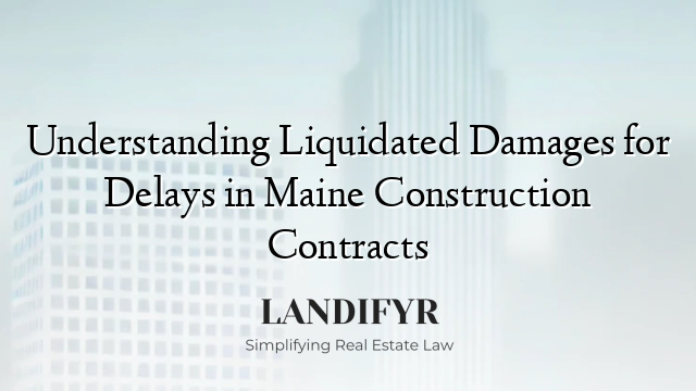 Understanding Liquidated Damages for Delays in Maine Construction Contracts