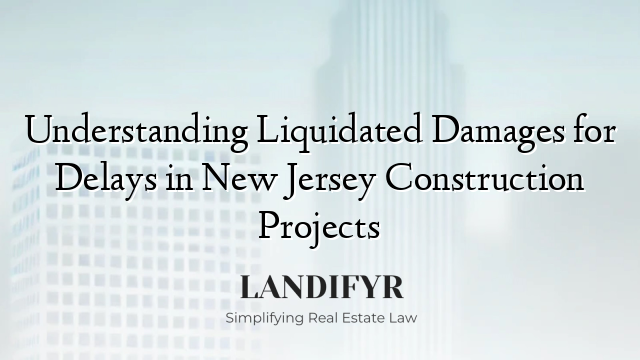 Understanding Liquidated Damages for Delays in New Jersey Construction Projects
