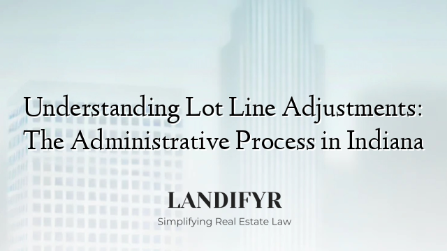 Understanding Lot Line Adjustments: The Administrative Process in Indiana