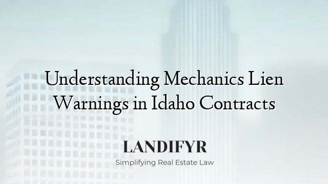 Understanding Mechanics Lien Warnings in Idaho Contracts