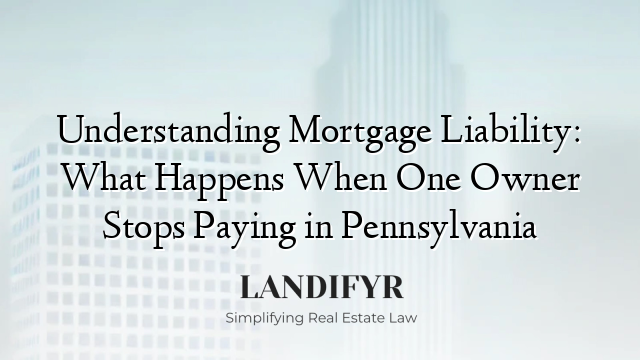 Understanding Mortgage Liability: What Happens When One Owner Stops Paying in Pennsylvania
