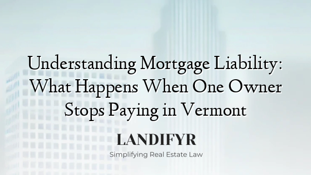 Understanding Mortgage Liability: What Happens When One Owner Stops Paying in Vermont