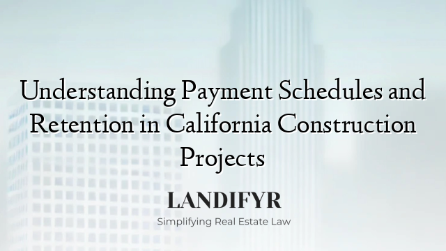 Understanding Payment Schedules and Retention in California Construction Projects