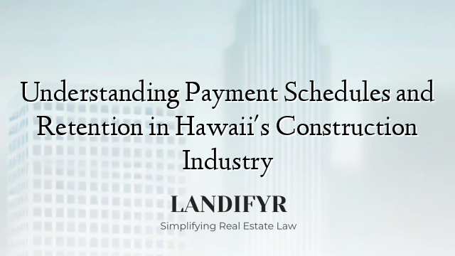 Understanding Payment Schedules and Retention in Hawaii's Construction Industry