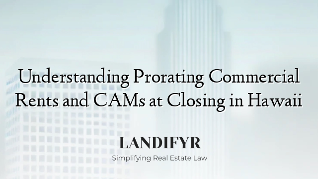 Understanding Prorating Commercial Rents and CAMs at Closing in Hawaii
