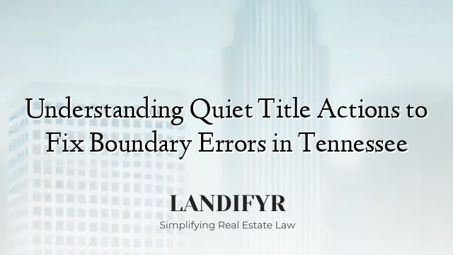 Understanding Quiet Title Actions to Fix Boundary Errors in Tennessee