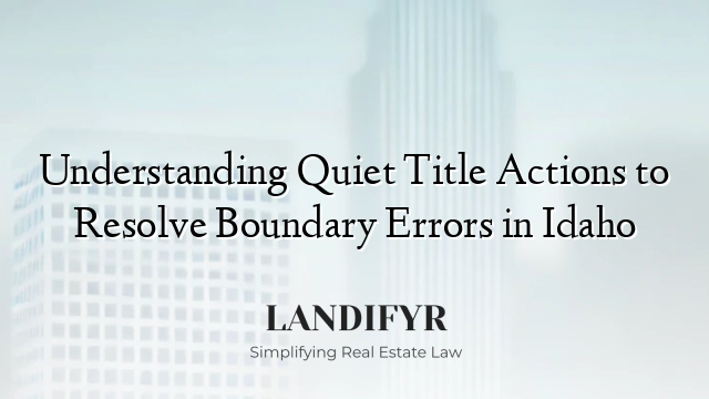 Understanding Quiet Title Actions to Resolve Boundary Errors in Idaho