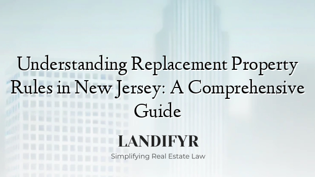 Understanding Replacement Property Rules in New Jersey: A Comprehensive Guide