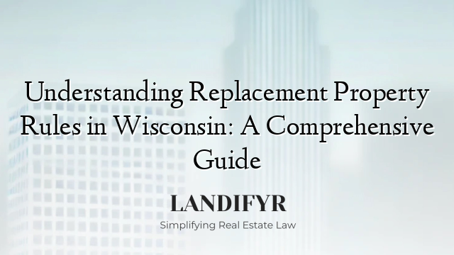 Understanding Replacement Property Rules in Wisconsin: A Comprehensive Guide