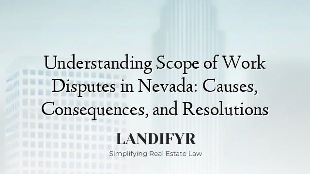 Understanding Scope of Work Disputes in Nevada: Causes, Consequences, and Resolutions