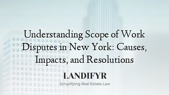 Understanding Scope of Work Disputes in New York: Causes, Impacts, and Resolutions