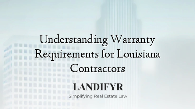 Understanding Warranty Requirements for Louisiana Contractors