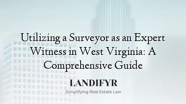 Utilizing a Surveyor as an Expert Witness in West Virginia: A Comprehensive Guide