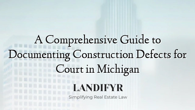 A Comprehensive Guide to Documenting Construction Defects for Court in Michigan