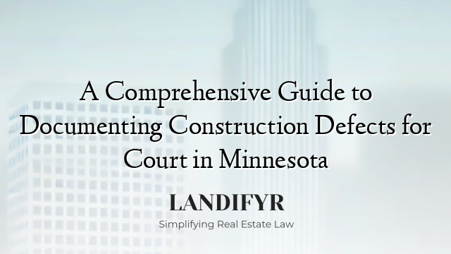 A Comprehensive Guide to Documenting Construction Defects for Court in Minnesota