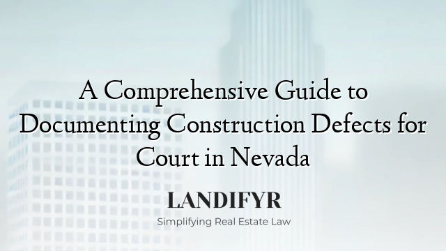 A Comprehensive Guide to Documenting Construction Defects for Court in Nevada