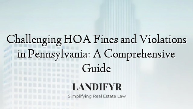 Challenging HOA Fines and Violations in Pennsylvania: A Comprehensive Guide