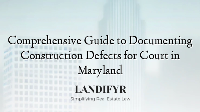 Comprehensive Guide to Documenting Construction Defects for Court in Maryland