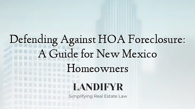 Defending Against HOA Foreclosure: A Guide for New Mexico Homeowners