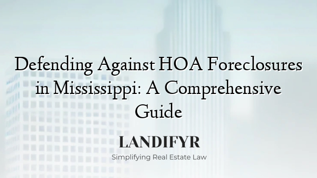 Defending Against HOA Foreclosures in Mississippi: A Comprehensive Guide