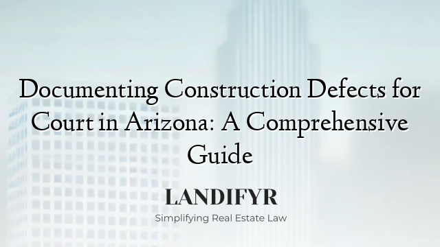 Documenting Construction Defects for Court in Arizona: A Comprehensive Guide
