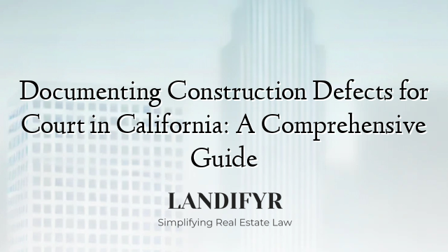 Documenting Construction Defects for Court in California: A Comprehensive Guide