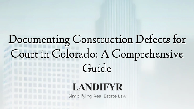 Documenting Construction Defects for Court in Colorado: A Comprehensive Guide