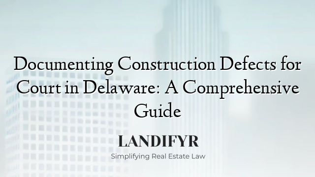 Documenting Construction Defects for Court in Delaware: A Comprehensive Guide