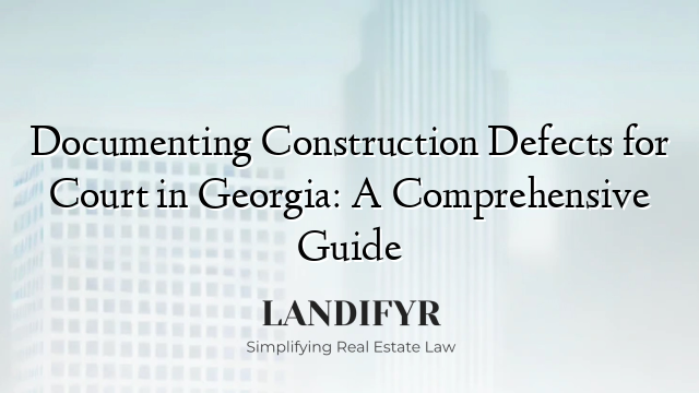 Documenting Construction Defects for Court in Georgia: A Comprehensive Guide