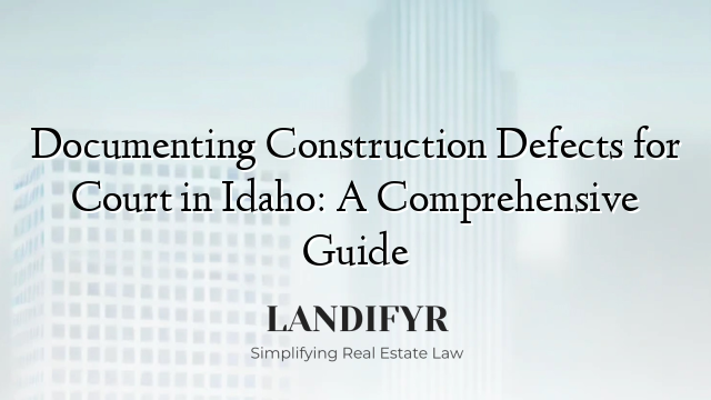 Documenting Construction Defects for Court in Idaho: A Comprehensive Guide