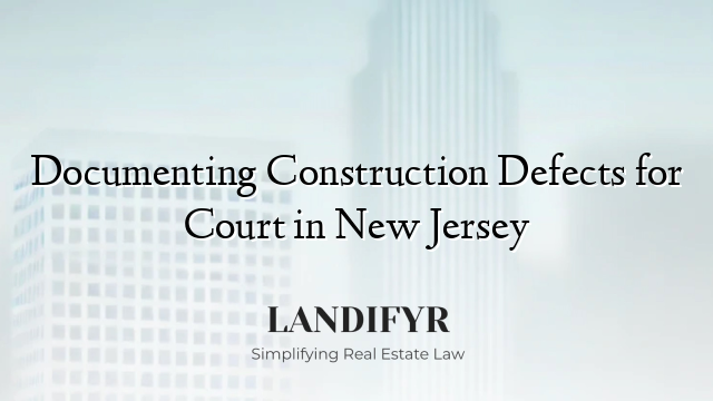 Documenting Construction Defects for Court in New Jersey