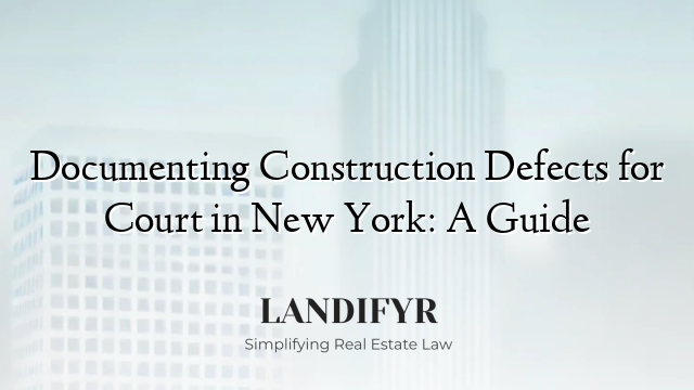 Documenting Construction Defects for Court in New York: A Guide