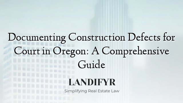 Documenting Construction Defects for Court in Oregon: A Comprehensive Guide