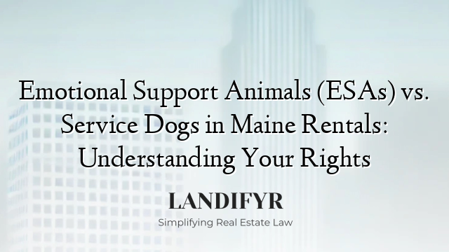 Emotional Support Animals (ESAs) vs. Service Dogs in Maine Rentals: Understanding Your Rights
