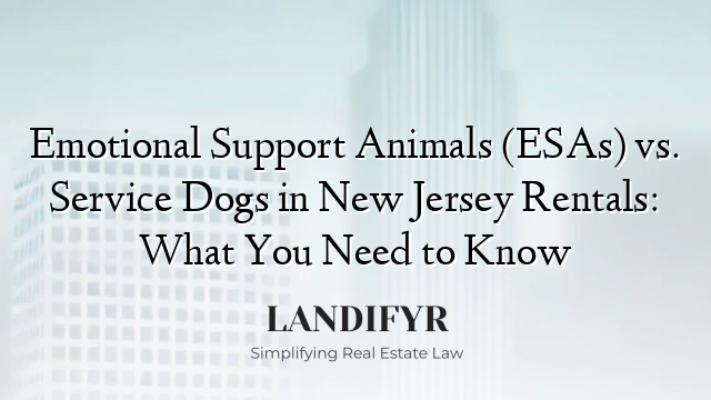 Emotional Support Animals (ESAs) vs. Service Dogs in New Jersey Rentals: What You Need to Know