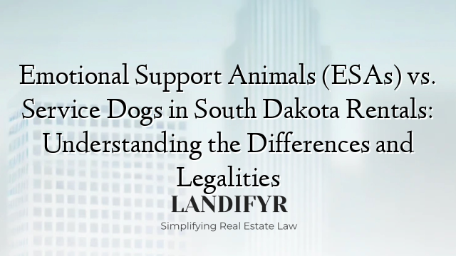 Emotional Support Animals (ESAs) vs. Service Dogs in South Dakota Rentals: Understanding the Differences and Legalities