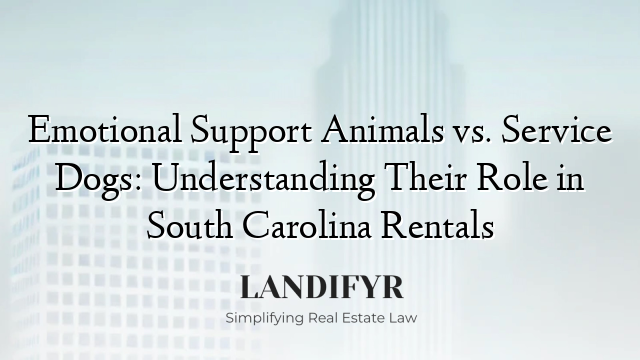 Emotional Support Animals vs. Service Dogs: Understanding Their Role in South Carolina Rentals